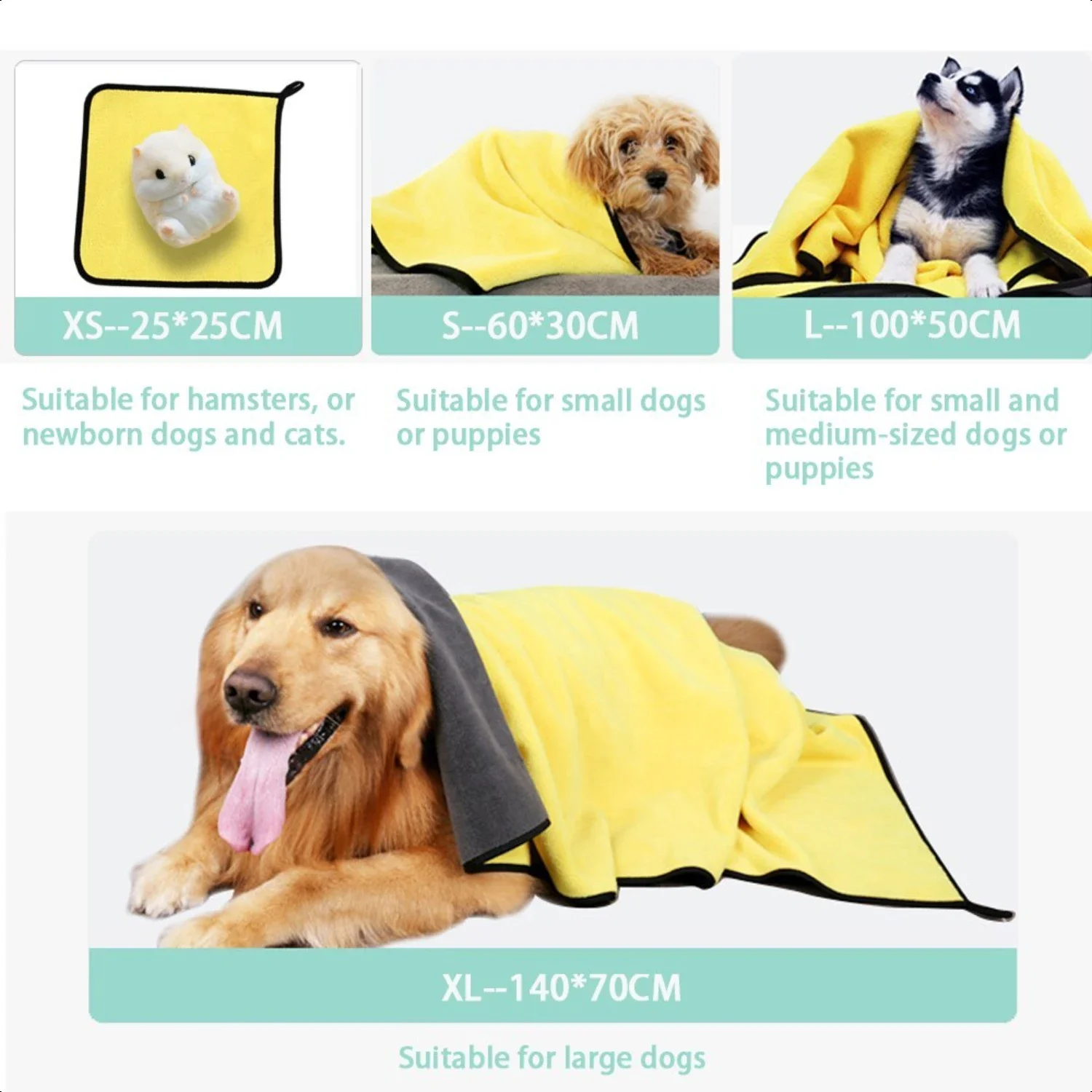 Luxurious, high-quality, and ultra absorbent pet bathrobe for dogs and cats - essential cozy, quick-drying towels with gentle cl