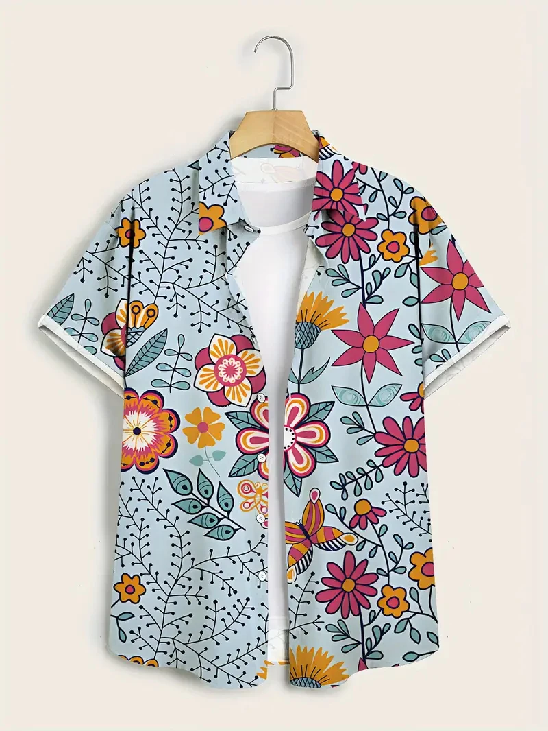 

Funny Fruit Food Graphic Shirts For Men Clothes 2025 New Trendy Casual Hawaii Floral Beach Shirt Aloha Hip Hop Vacation Blouses