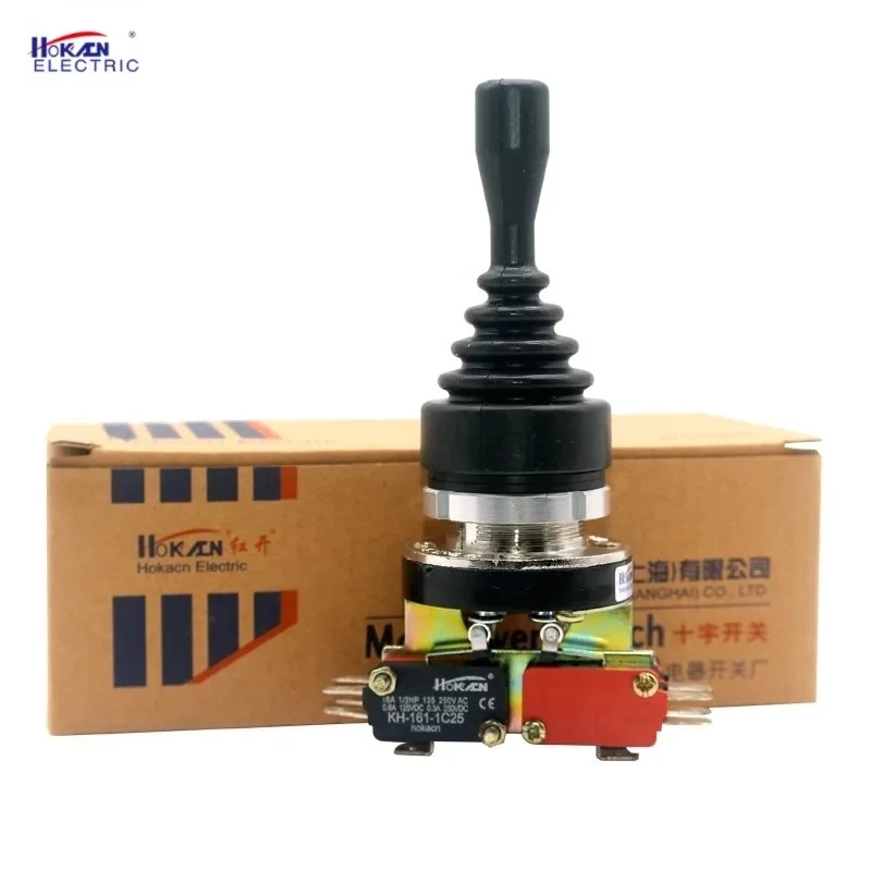 

HOKACN 30MM HKA1-41QZ Cross Switch 4 Way Self Latching Locking Reset Momentary 4NO 4NC Monolever Joystick Control stick Switch