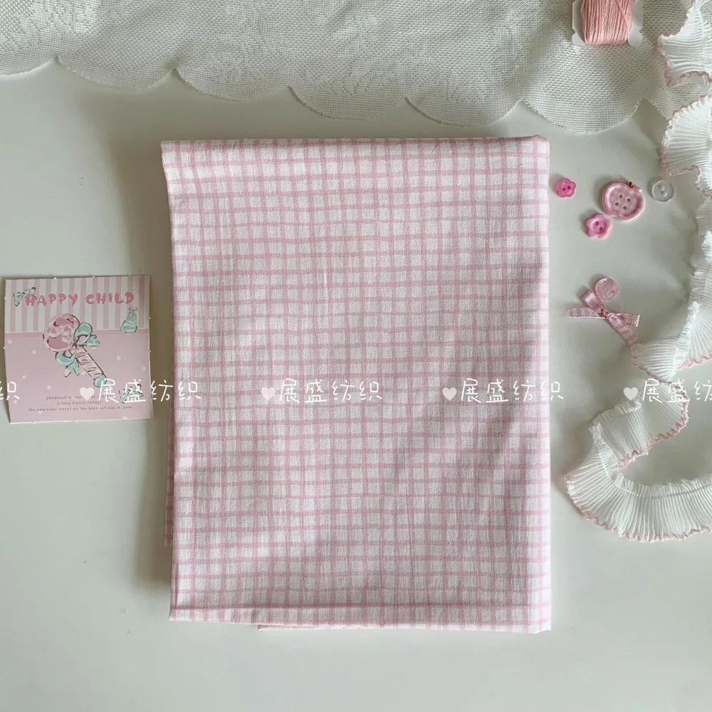 Rosa Baumwollstoff mit Digitaldruck, 140 x 50 cm, 40S, florales Karo-Design für DIY-Heimkleidung, Nähen, Ins-Stil, Damen- und Kinderbekleidung – Detail 9