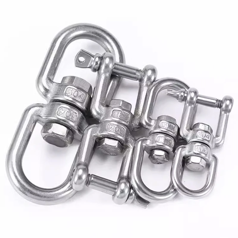 Yiqianyuan M3 M4 M5 M6 M8 M10 M12 M14 M16 M18 M20 Straight D Shackle SUS304 Stainless Steel Jaw Swivel Anchor Connector For Boat