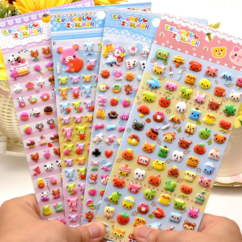 1 Sheet Mini Animal 3D Bubble Sticker DIY Diary Notebook Decor Pencil Case Stationery Sticker Cute Office Toy Sticker Kids Gift