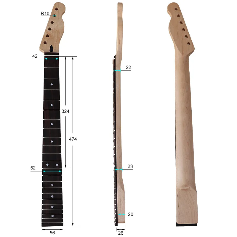 TL Canadian Maple Rosewood Matte 22 Frets with Peach Tube Beef Bone Pillow Neck DIY Guitar Accessories