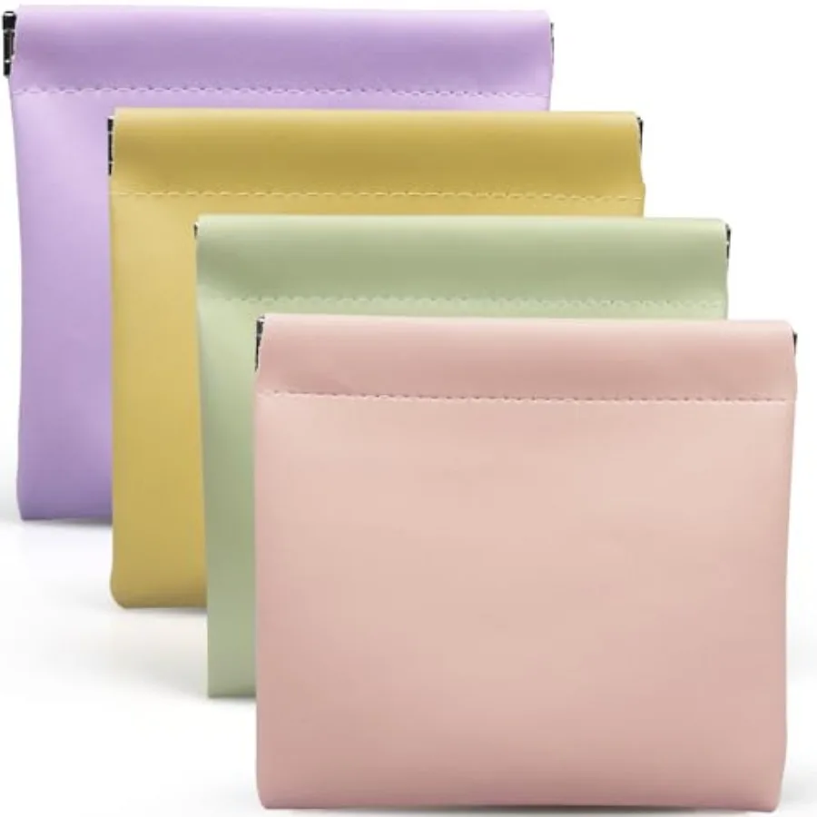 Bolsa de Maquiagem Pequena para Bolsa, Estojo com Fecho de Pressão, Organizador de Bolsa em Couro PU para Mulheres, Mini Estojo para Cosméticos