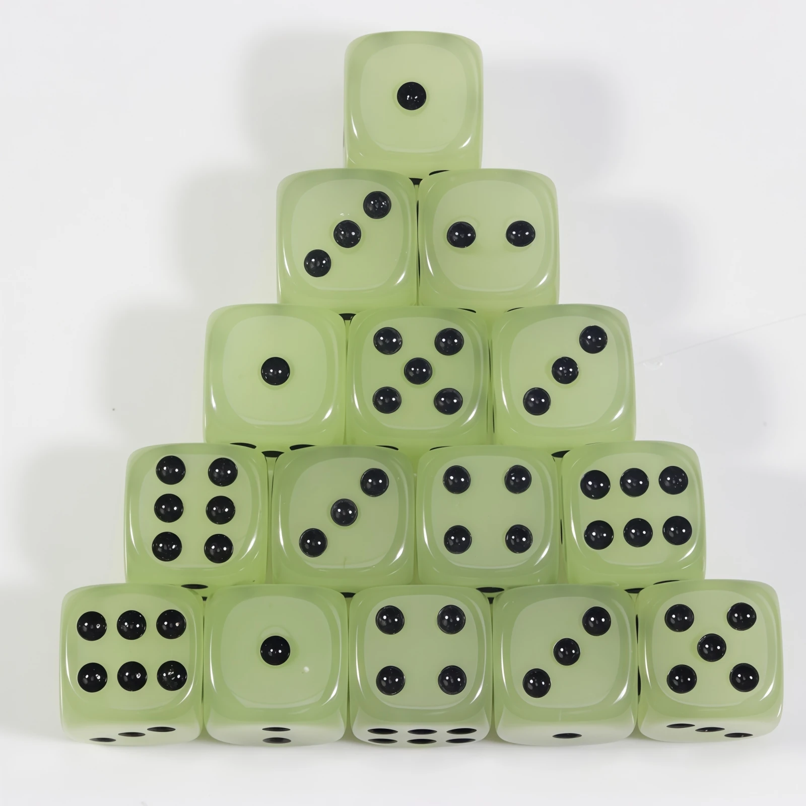 مجموعة نرد متوهجة في الظلام مكونة من 10 قطع، نقاط سوداء، زوايا مستديرة 14 مم، مستلزمات ألعاب الطاولة للترفيه في نادي البار