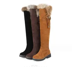 New Winter Women Boots Shoes Fashion Vintage Lace-up Boots Women Round Cowboy Low Heels Boots Shoes Woman Boots Plush warm boots