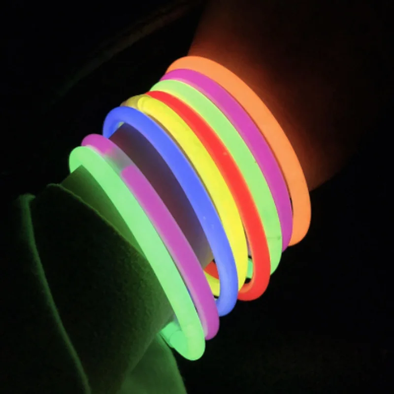 50/100Pcs Party Fluorescence Light Glow Sticks Bracelets Necklaces DIY Neon For Wedding Birthday Party Colorful Glow Sticks Gift