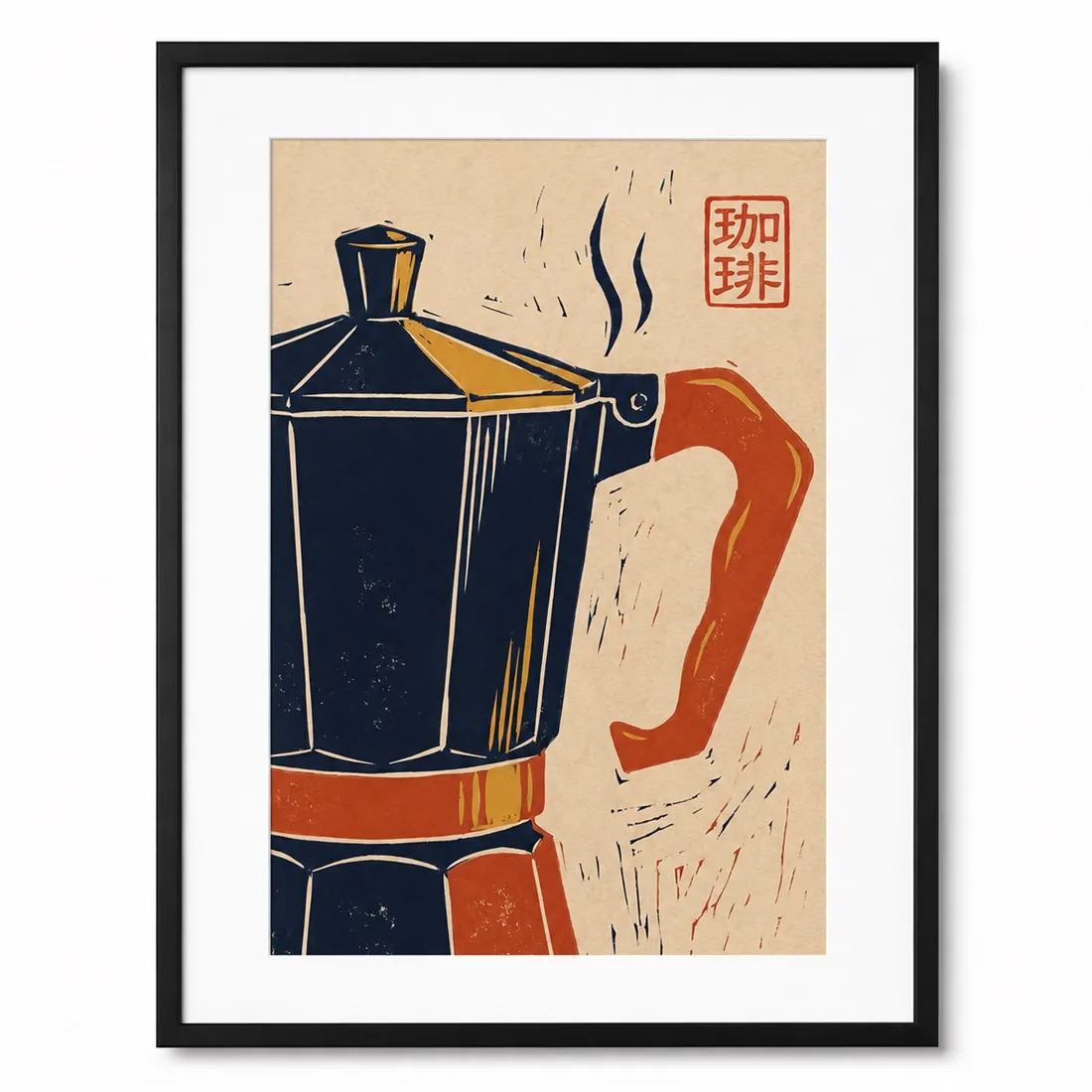 Japandi Brew Poster,Canvas Wall Print,Modern Art Illustration,High‑Grade Home Decoration Artwork for Bedroom,Living Room,Office