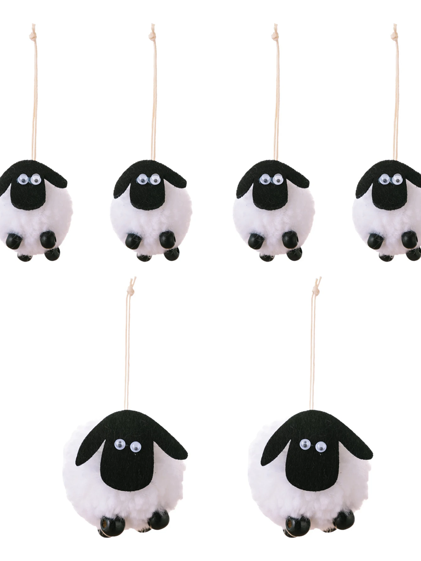 Mini Black White Eid al-Adjha Sheep Hanging Decoration Id al-Adjha Decorations Sheep Droppings