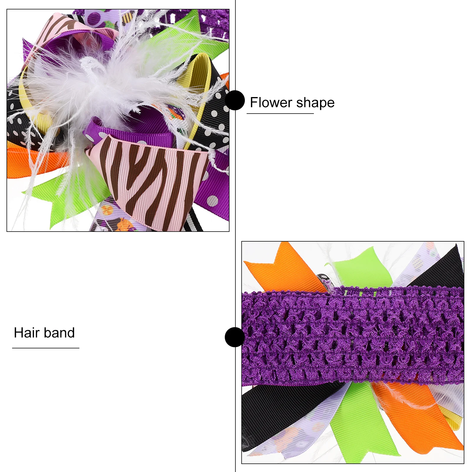 

2 шт., повязка на голову для маленьких девочек, головной убор с бантом, мягкий и удобный для костюмов на Хэллоуин, аксессуары для малышей