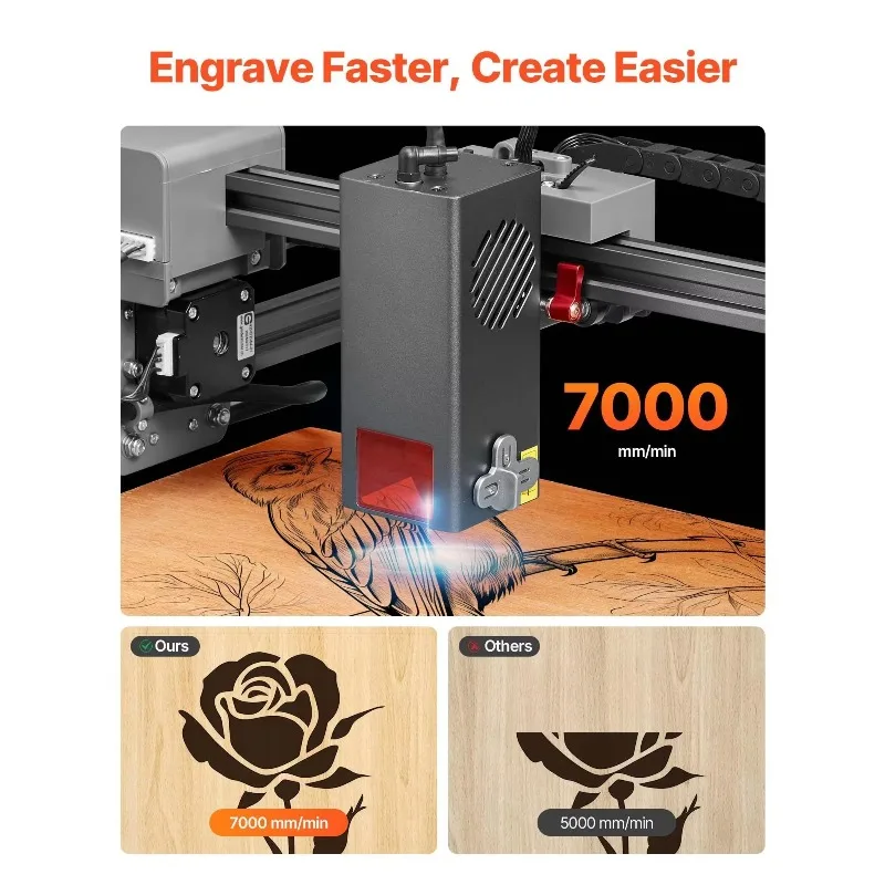 20W  Engraver Cutting Machine 7000 Mm/min 11.8 X 11.8 Working Area Enclosure for Wood Certain Metal Class 1  Engraver