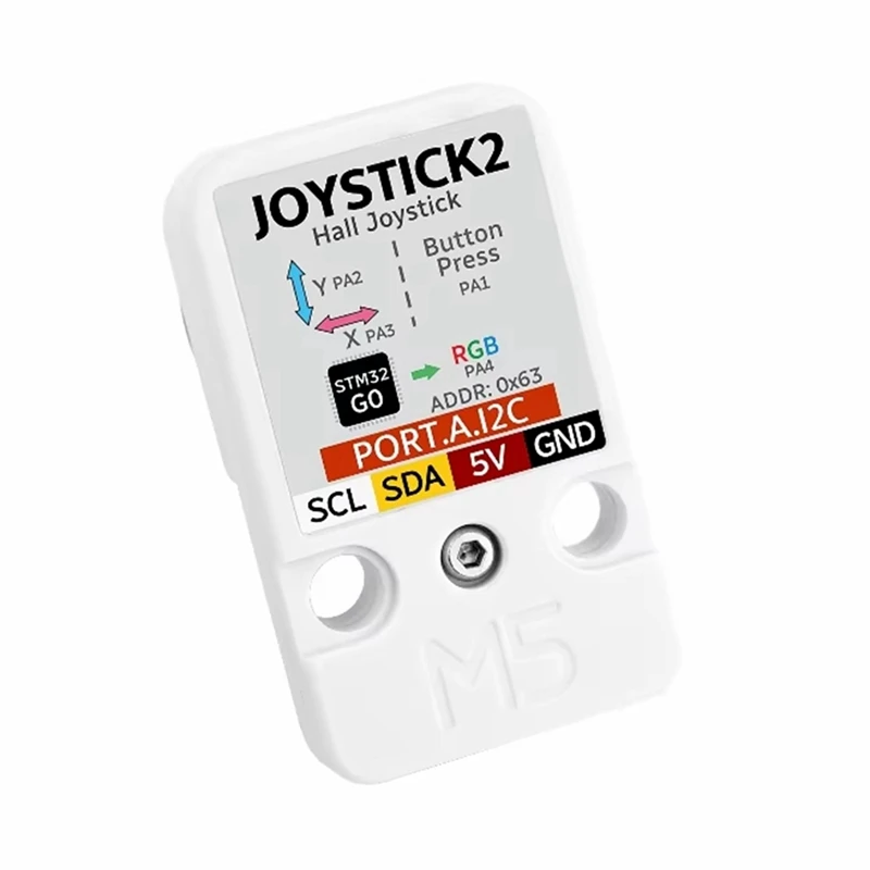 AAAEL-Joystick2 Unit Hall Effect Joystick Built-In STM32 STM32G030 I2C Communication RGB LED