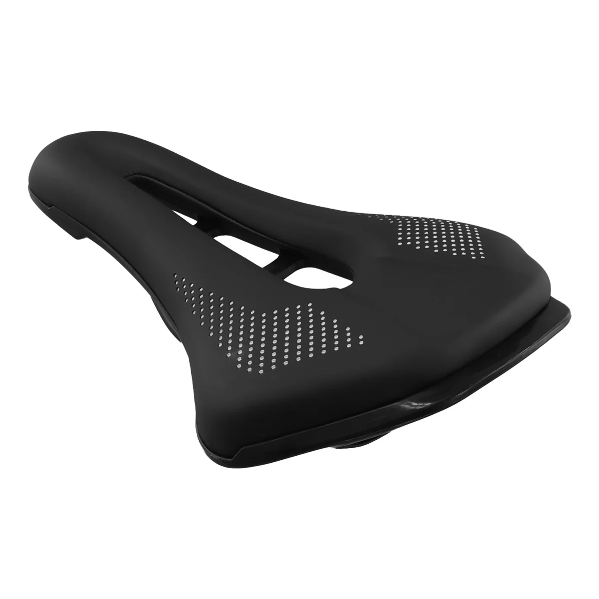 Ultralight Road Bike Saddle Short Nose Bicycle Seat PU Leather Hollow Prostatic Saddle Bicycle Parts Black