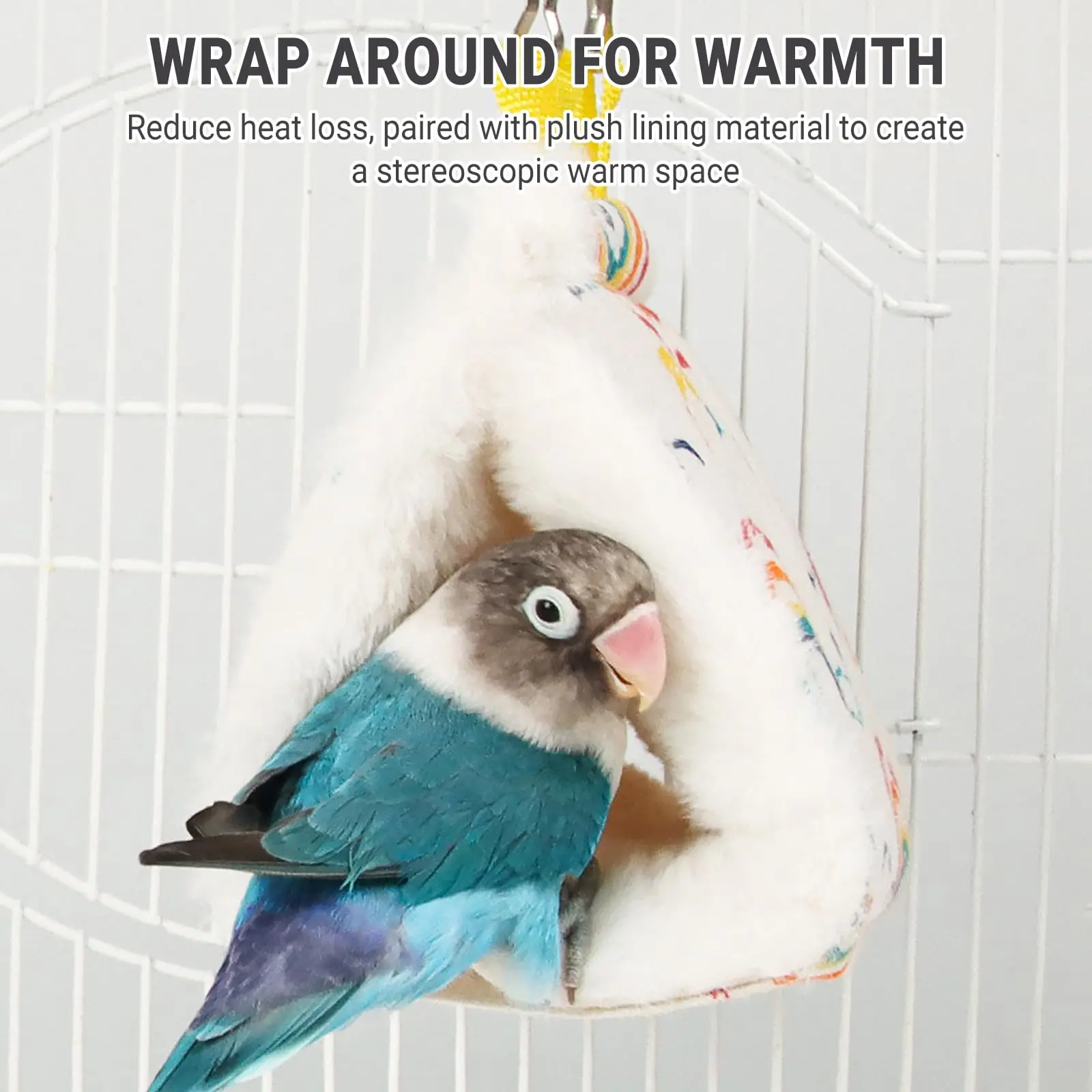 Bird Nest Snuggle Hut，Winter Warm Bird Nest House Hanging Hammock for Cage for Budgies, Cockatiels, Lovebirds, Conures, Quakers