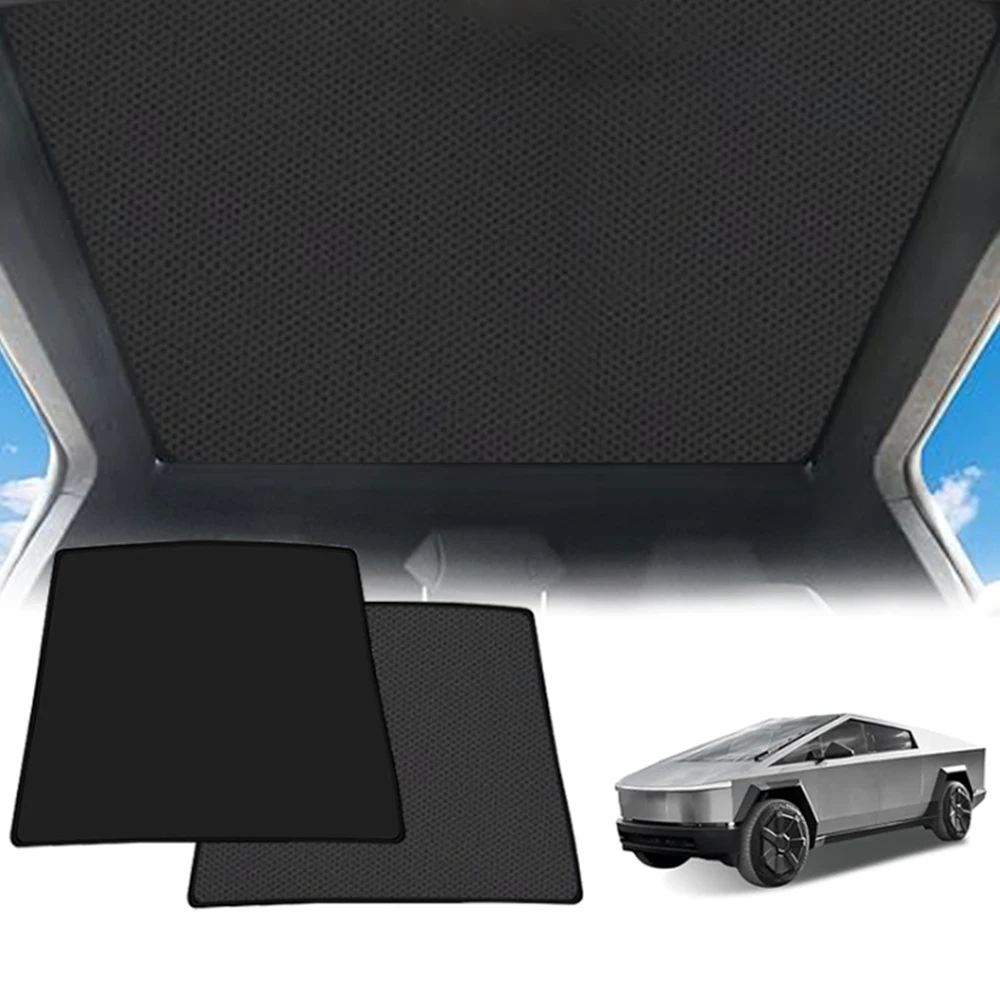 SXMA Cybertruck-1002 Roof Sound Heat Insulation Pad/Mats Black Sunroof Sunshade Heat Isolate for Cybertruck
