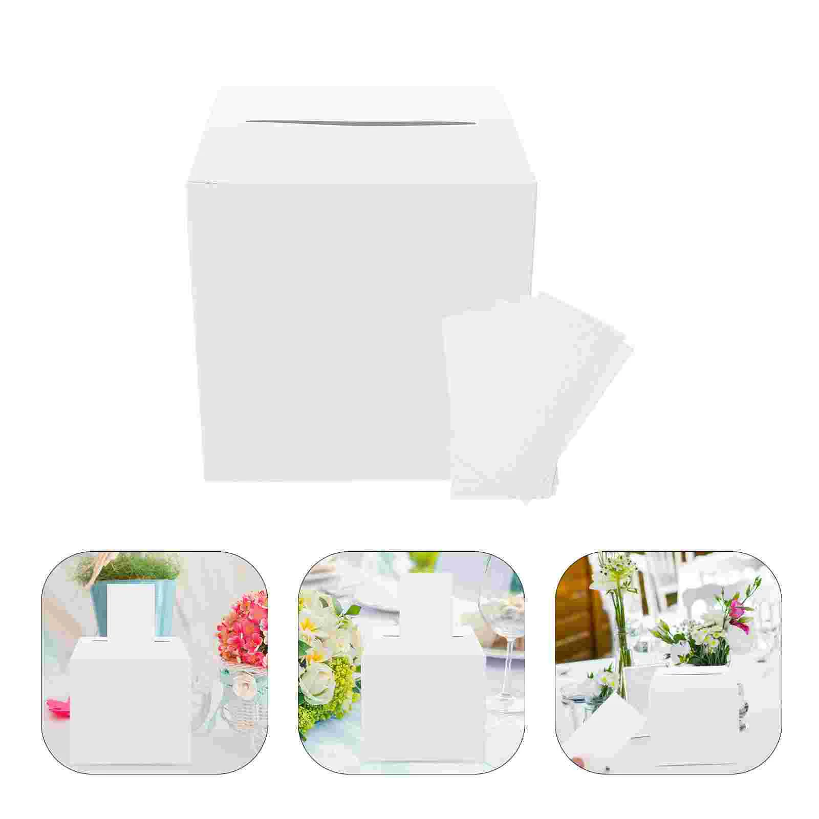 Caixa de cartão de bilhete de rifa, cartões de presente de casamento, caixas de papel para presentes, configuração de local, adereços, lembrança