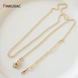 14K Gold Plated Beads Chain For Jewelry Making 50cm Simple Fashion Adjustable Chain For DIY Pendant Necklace Accessories