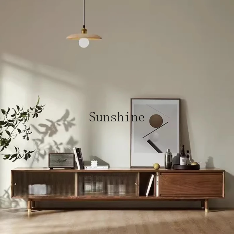 

Nordic, modern simple style TV cabinet, all solid wood storage cabinet, living room, small apartment furniture decoration