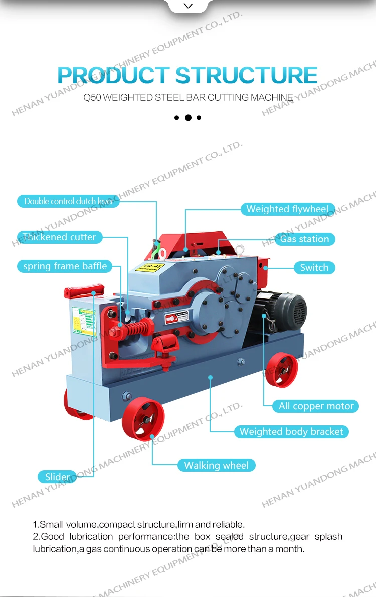 Reinformed Deformed GQ50 Automatic Electric Rebar Cutter Thread Steel Cutting Machine One Year Warranty
