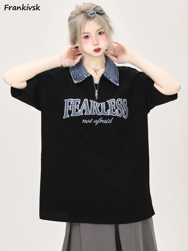 Simple T-shirts Women Popular Streetwear Teenagers Summer Japanese Style Trendy Relaxed Comfortable Daily Vitality Harajuku New