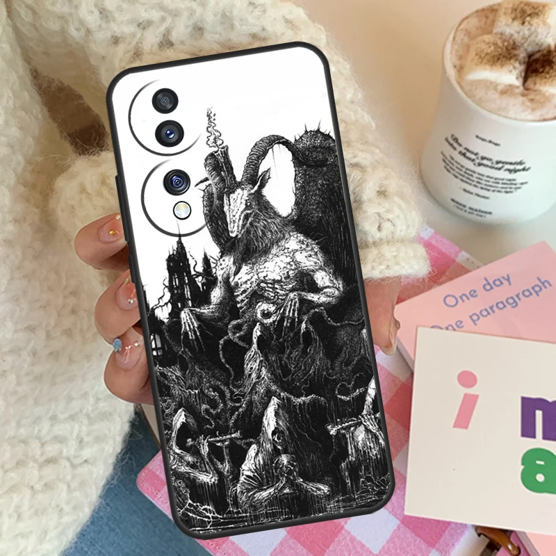 Devil Satan Dark Art Case For Honor 90 Lite 70 50 Magic 5 Pro 9X 8X Cover For Honor X8a X9a X7a X6a X7 X8 X9 X9b