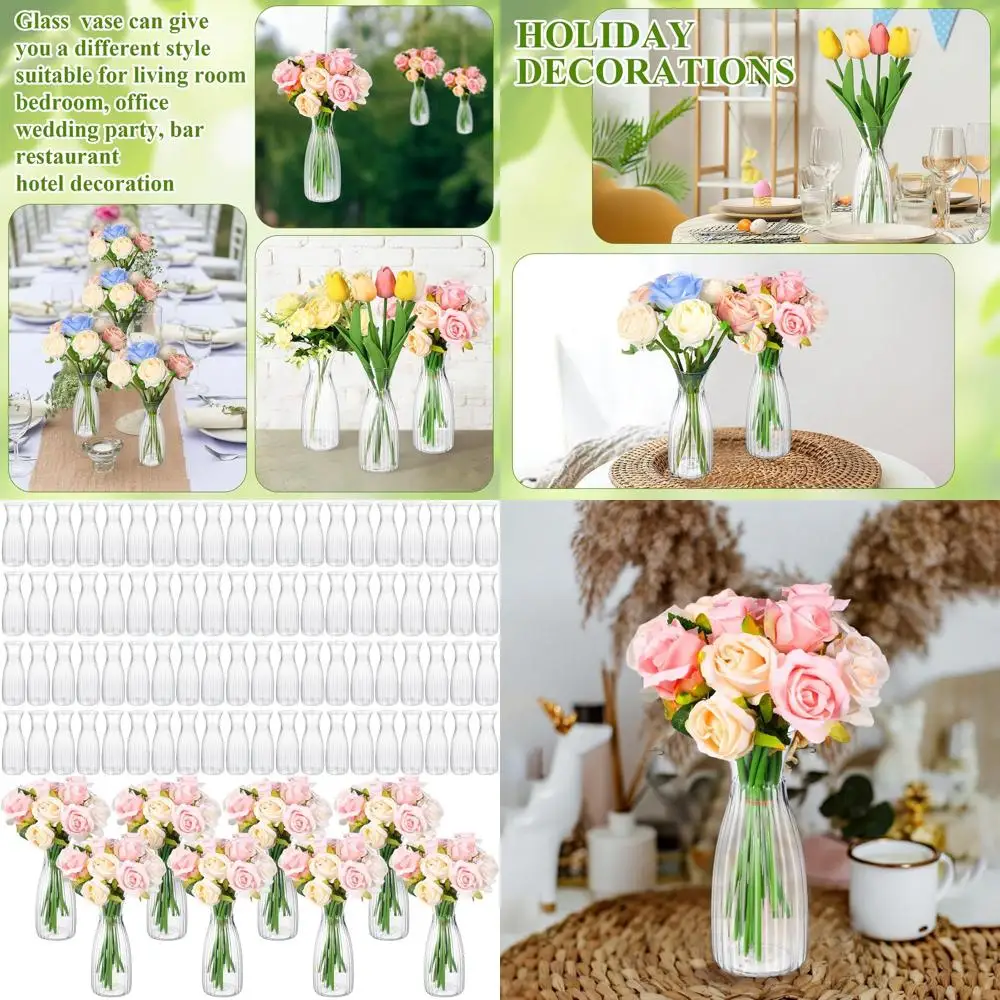 

Plastic Bud Vases Bulk Clear Small for Flowers Centerpieces Wedding Decorations Home Banquets Formal Dinners Party Table Decor