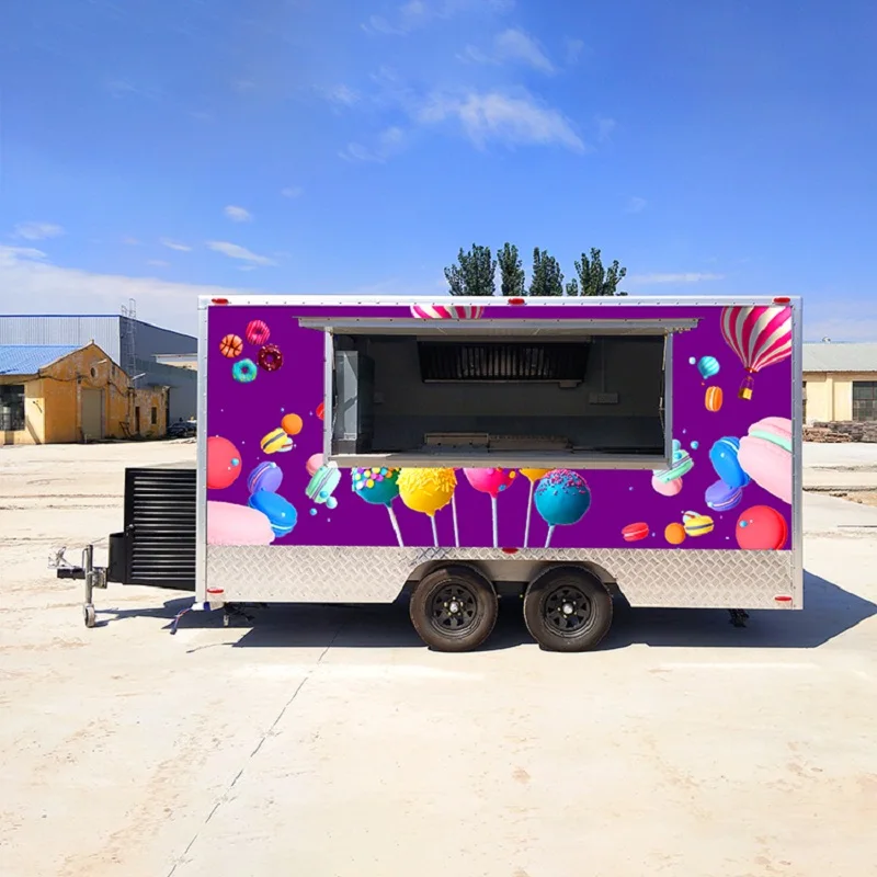 Mobile Bakery Fast Food Truck Ice Cream Remorque Food Cart Trailer Used Dessert Food Truck with Kitchen For Sale in US