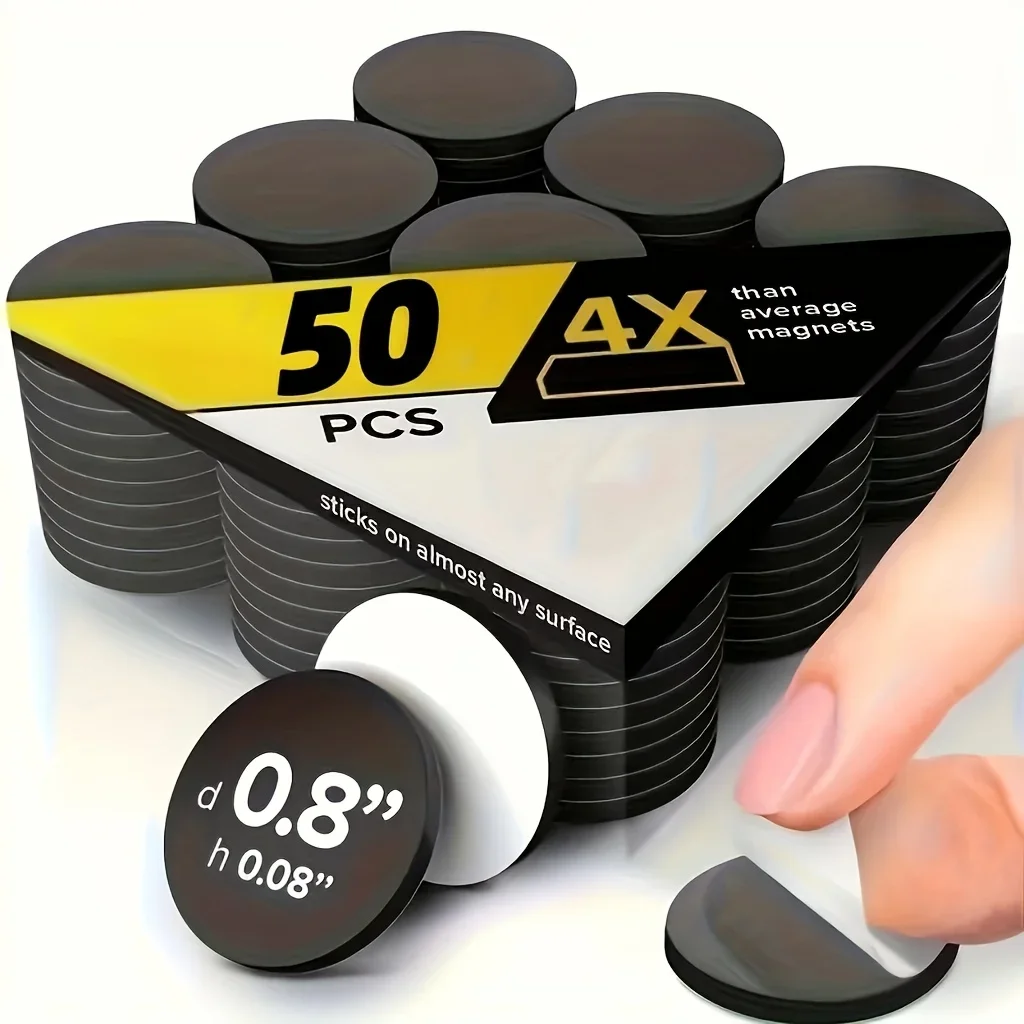 YITAPE 0.8 Inch Easy Peel Magnetic Dots Strong Adhesive Flexible Magnet Stickers Circles for Craft Photo Office Whiteboard