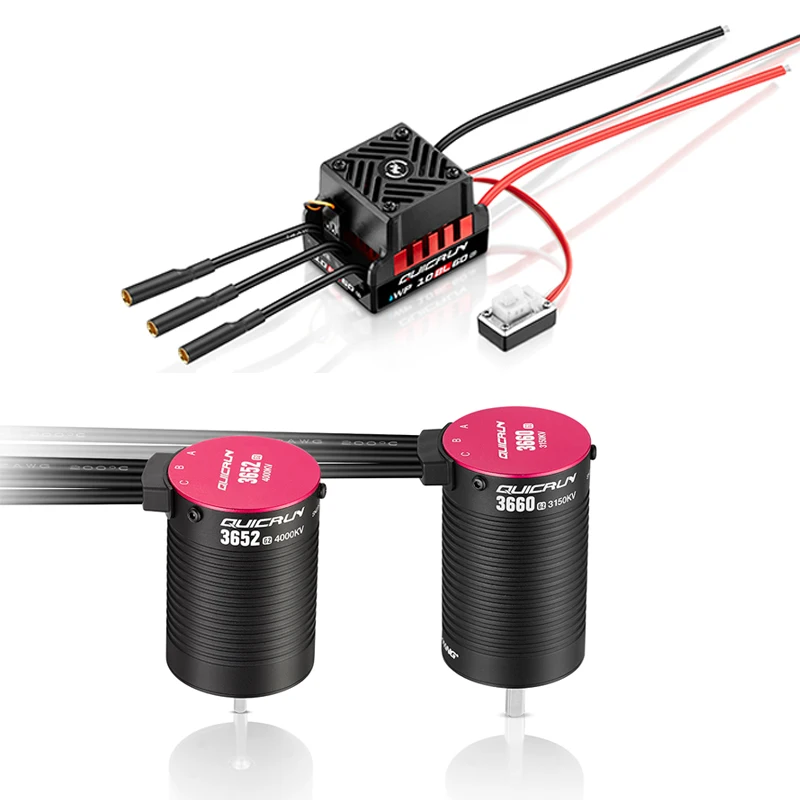 Hobbywing QuicRun WP 10BL60 G2 Waterproof Brushless Electronic Governor 3652SL G2 3660SL G2 Motor Applied to 1/10 RC Car