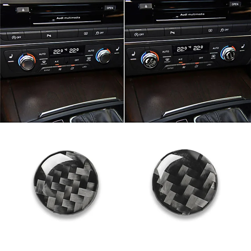 

2Pcs Air Conditioning Button For Audi A6 A7 2012 2013 2014 2015 2016 2017 2018 Carbon Fiber Sticker Car Interior Accessories