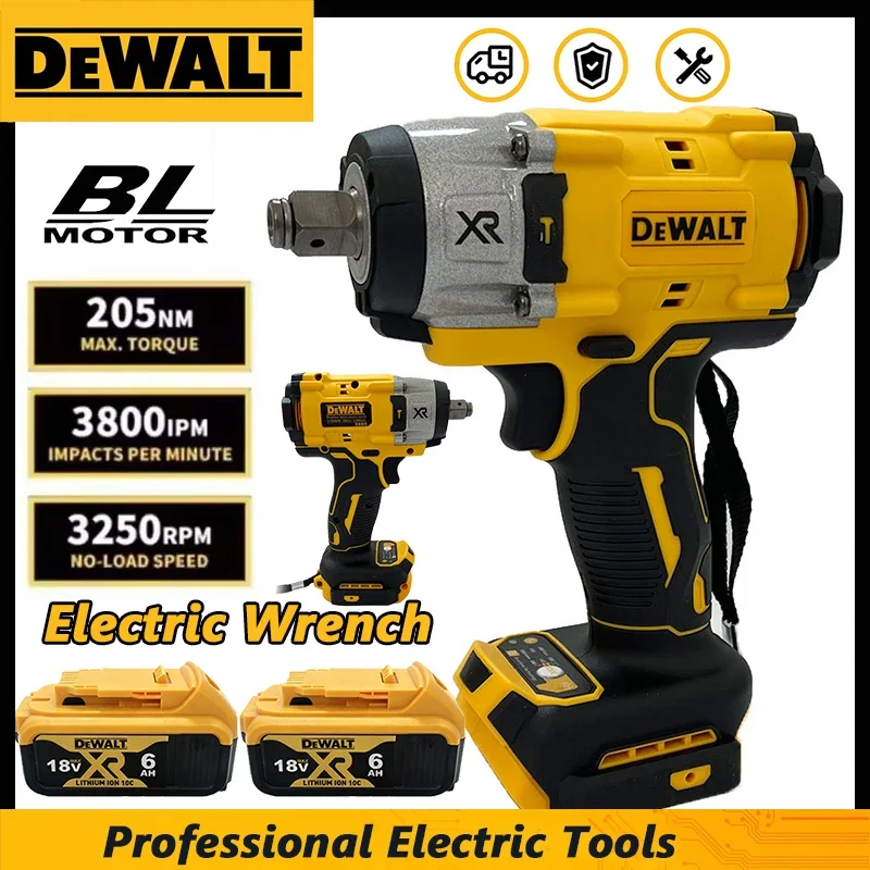 

Бесщеточный ударный гайковерт Dewalt 3250 об/мин, 205 Нм, высокомощный инструмент для ремонта, совместимый с аккумулятором Dewalt 18В