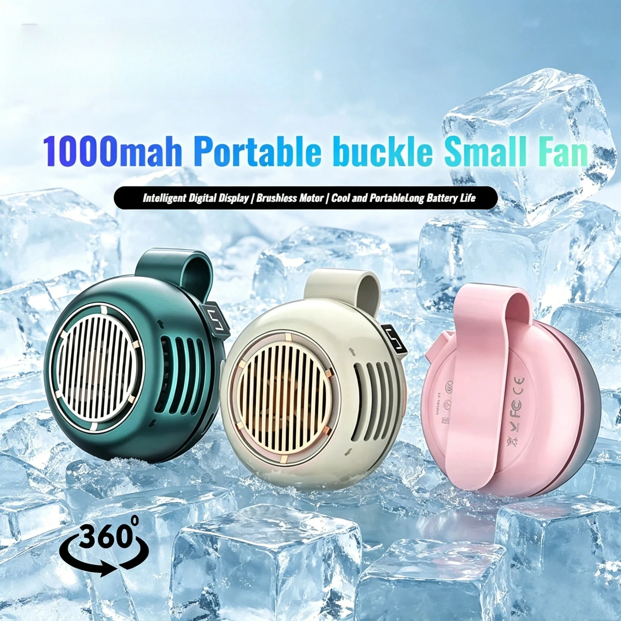 New Portable Clip Fan Mini Bladeless Air Cooler Small Strong Wind Wearable Belt Fan USB Rechargeable for Outdoor Camping