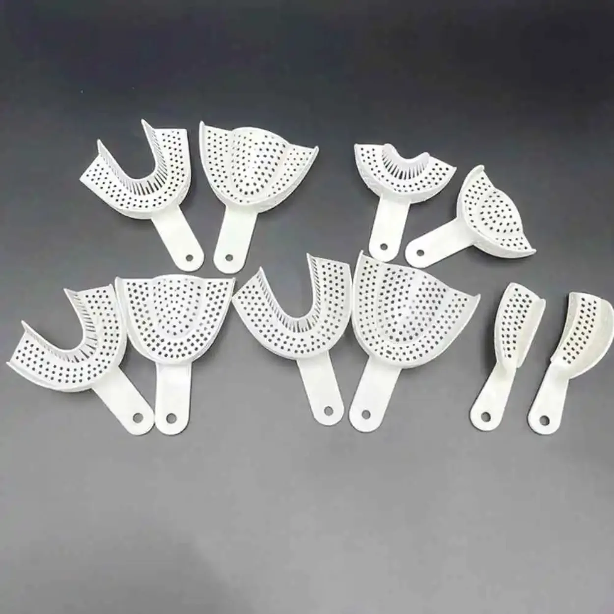 AG dental product 2Pcs/Set Dental Plastic Tray Without Mesh Dentistry Lab Material Teeth Holder Dental Plastic Tray Without Mesh