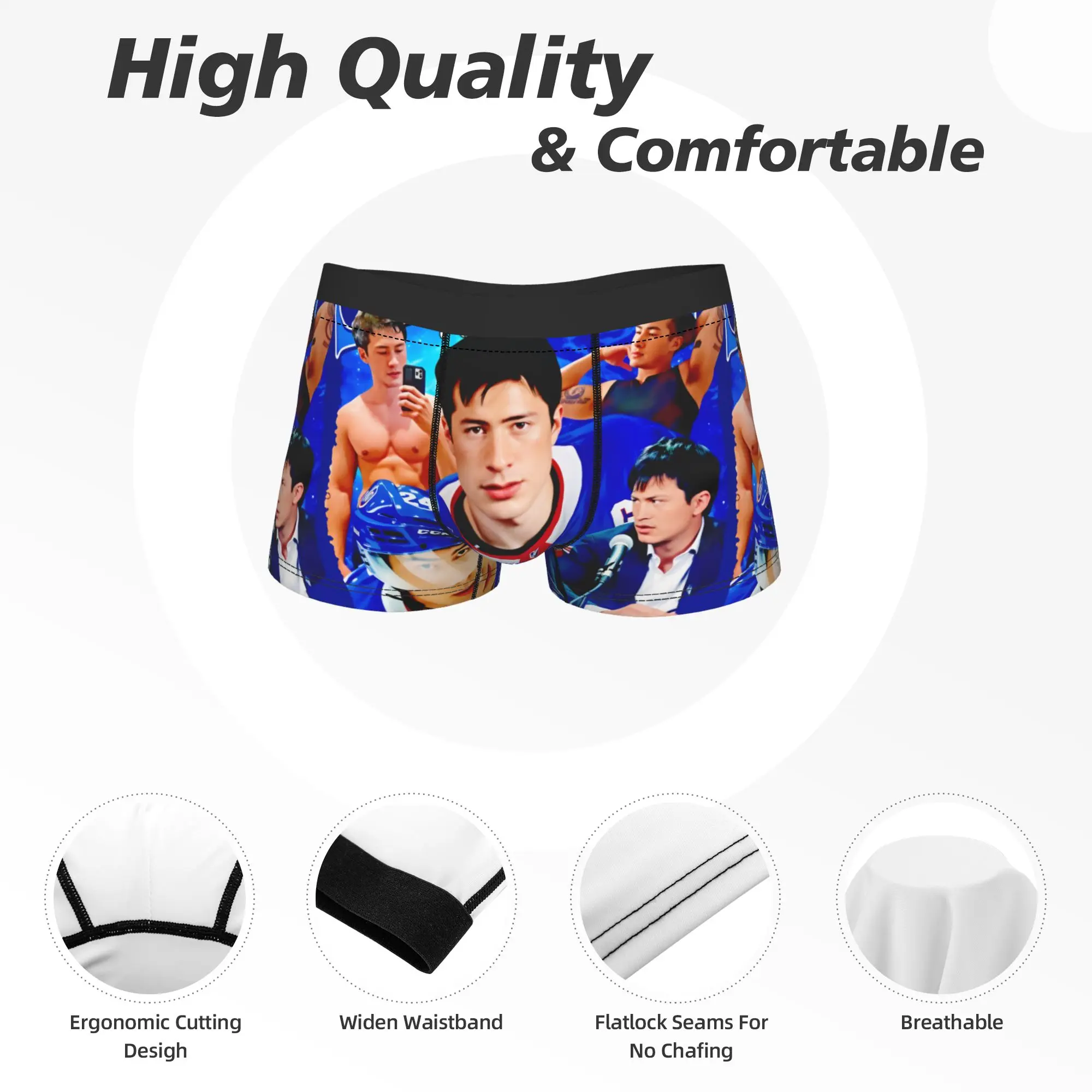 Funny Boxer Shorts Panties Briefs Men Shane Hollander Underwear Heated Rivalry Soft Underpants for Male Plus Size