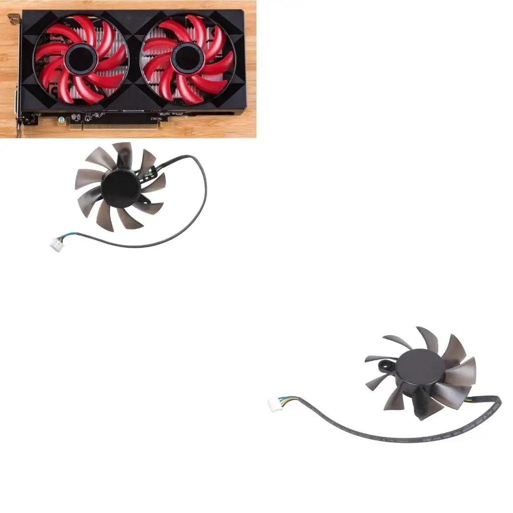 

Вентилятор-кулер 75 мм для радиатора постоянного тока 12 В FD8015U12S 4-контактный 12 В 0,5 А замена для AMDRX570 580 кулер для