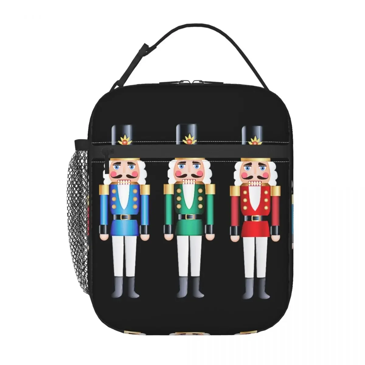 Nutcracker Doll Thermal Insulated Lunch Bags Christmas Nutcrackers Soldier Lunch Container for School Outdoor Storage Food Box