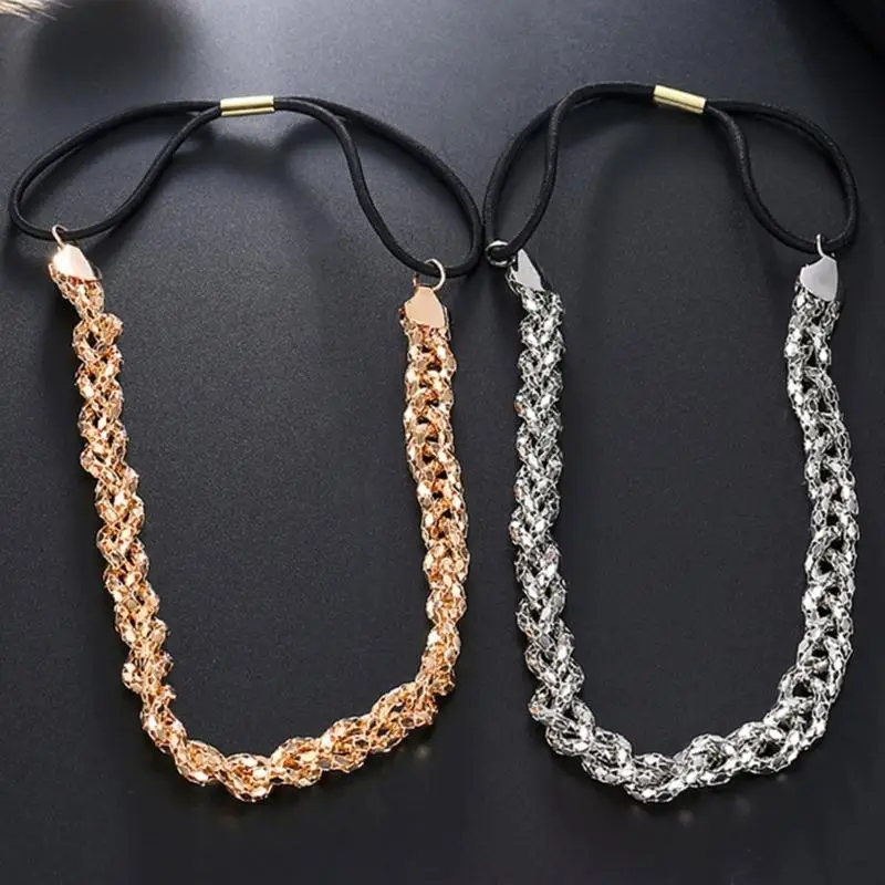 A52E Comfortable Lightweight Metal Headwear Hollow Chain Design Long Wear Nonslip Multipurpose For Daily And Outdoor