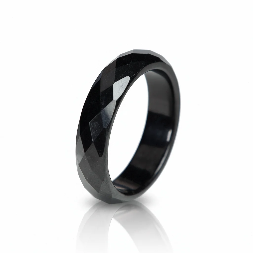 

TIMESWIND Натуральное чернильное кольцо типа А с нефритовым ромбом для мужчин и женщин, черное кольцо для пар с сертификатом