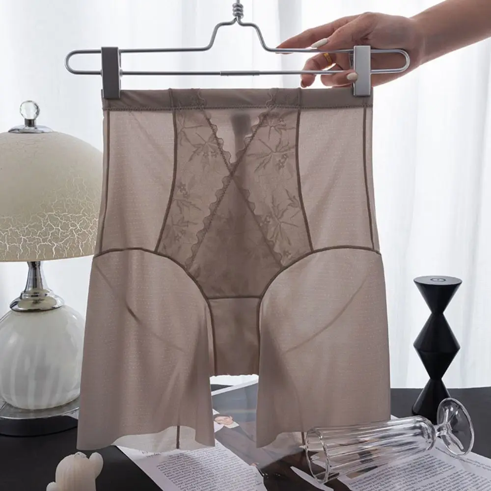 

Ultra-thin Ice Silk Panties High Waist Transparent Seamless Shapewear Women Shapers Shorts Tummy Control Underwear Summer