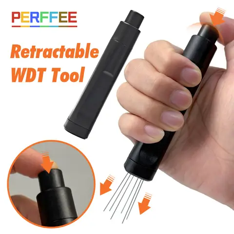 Flick WDT Tool Espresso Coffee Retractable Espresso WDT Tool Telescoping Distribution Tool Portable Coffee Stirrer 6 Needles