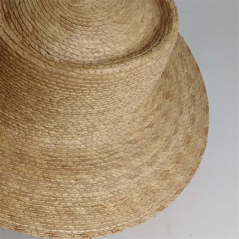 100% Palm Leaf Wide Brim Straw Hat for Women Natural PALM LEAF VISOR Wide Brim Sun Cap Summer Straw Beach Hat Vacation Hat