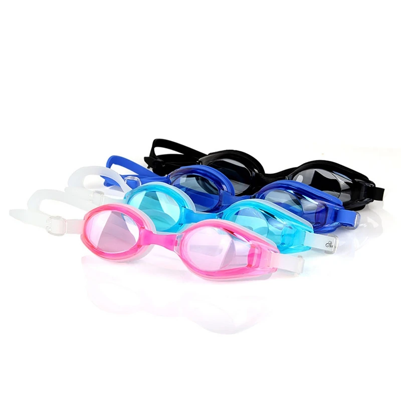 Shenyu 2Pcs Adjustable Goggles Swimming Glasses Anti-Fog UV Protect Children Waterproof Silicone Mirrored Swim Eyewear