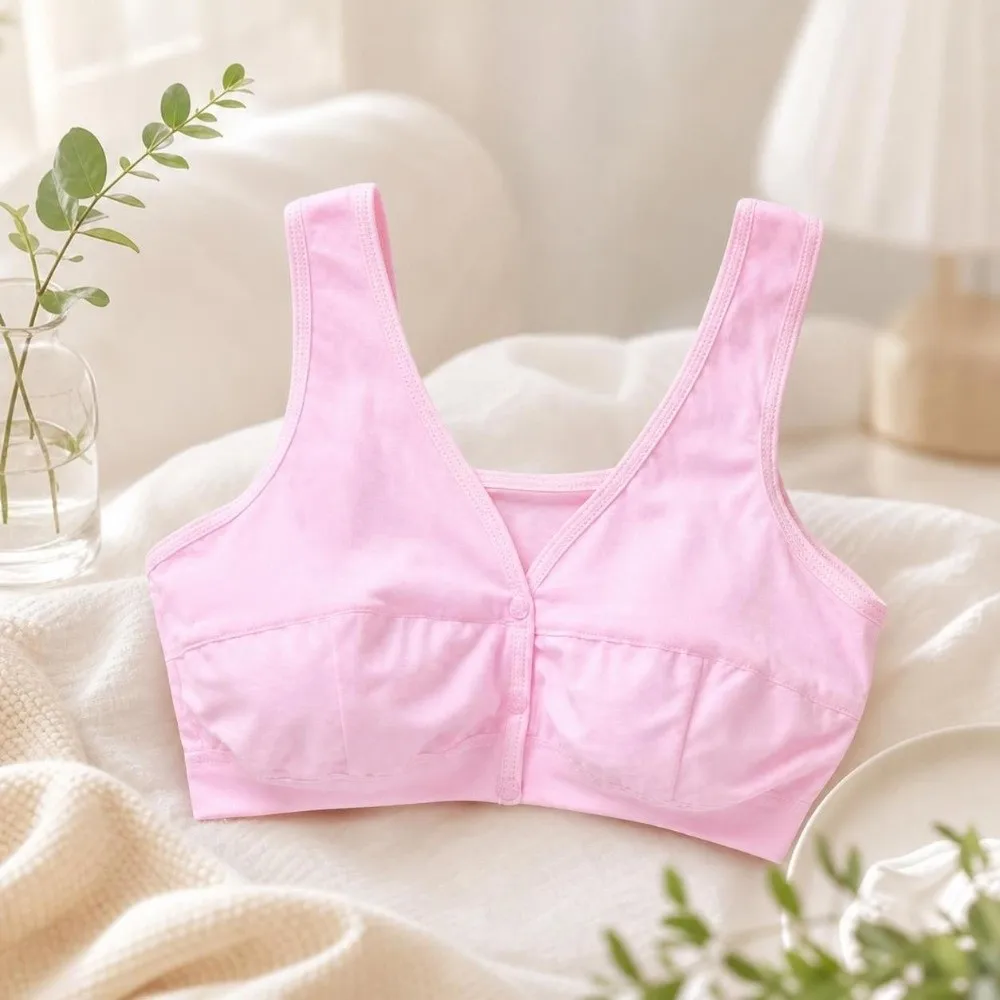 Convenient U Back Front Closure Bra Thin Plus Size Wireless Bra Gathered Underwear Elderly Bra Large Bust