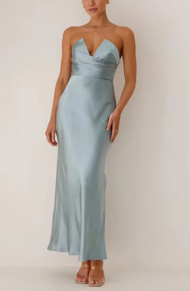 Customized V-neck Ankle Length Backless Zipper Sleeveless Serene Hill Boutique Store متجر Luxury Dress High Quality Party Dress
