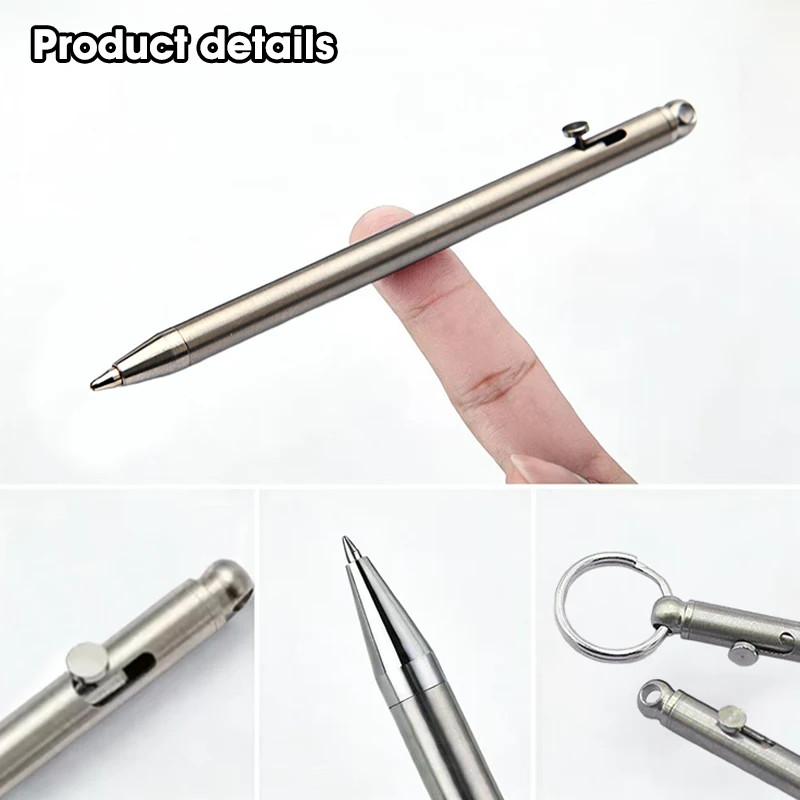 Portable Mini Titanium Pen EDC Gadget Keychain Titanium Ballpoint Pen Bolt Action Pen Outdoor Travel Creative Signature Pen