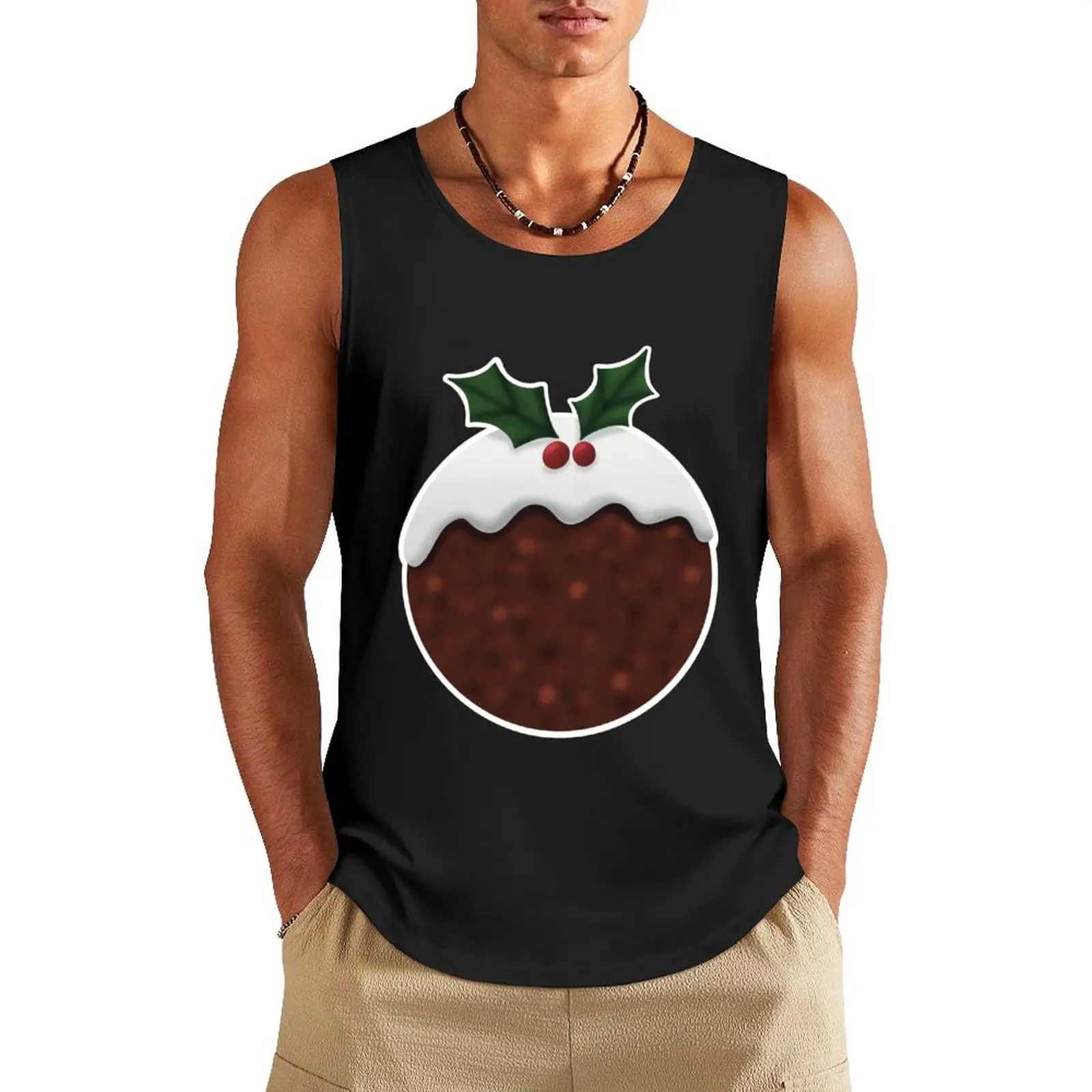 

Christmas Pudding Tank Top Sports shirt man basketball