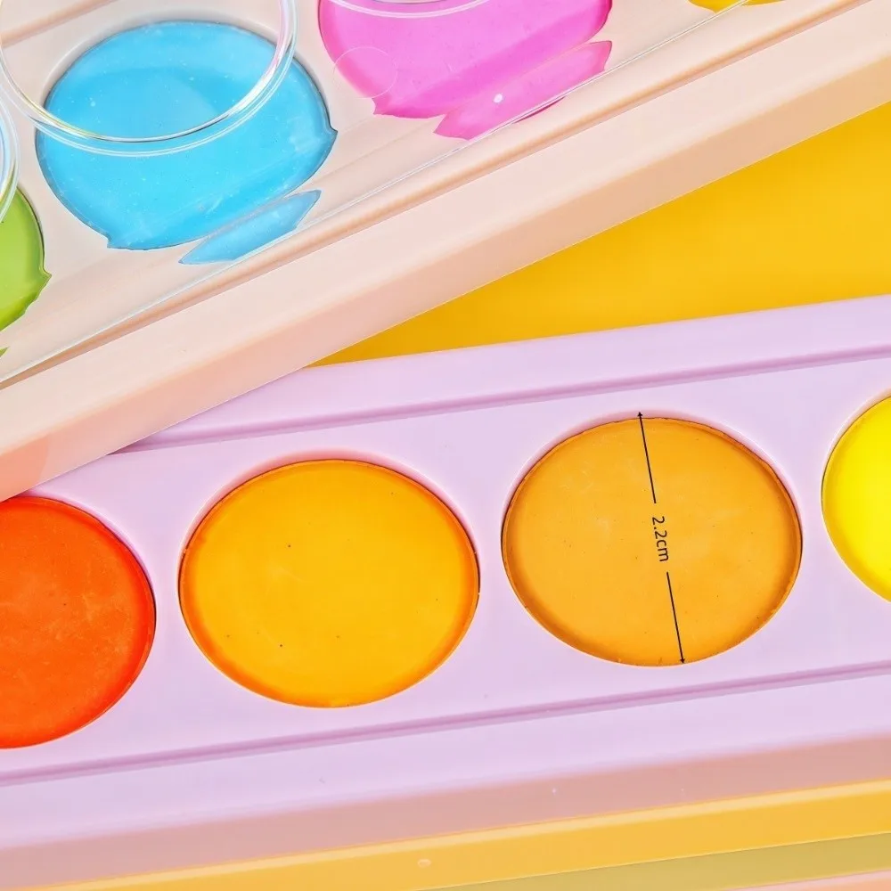 Foldable Solid Watercolor Set 12/18/24/36 Colors with Water Brush Fan Watercolor Paint Fan Shape Painting Pigment Kit