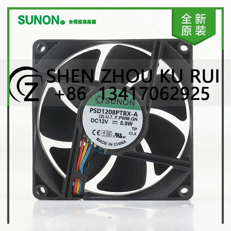 

Sunon 5 В 24 В 48 В постоянного тока 12 В 5,9 Вт AC EC 8025 80X80X25MM 8 см двухшаровой ШИМ-контроль температуры шасси 4-проводной PSD1208PTBX-A охлаждающий вентилятор