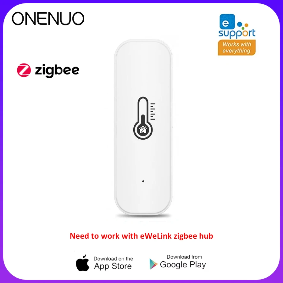 ZigBee Smart Temperature Humidity Sensor Battery Powered Ewelink APP Control Thermometer Hygrometer Controller For Alexa Google