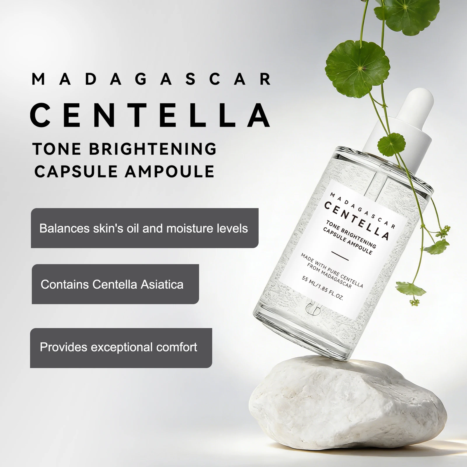 Madagascar Snowgrass Nicotinamide Essence 55ml – Calms Discoloration, Brightens Complexion and Restores Natural Luminosity